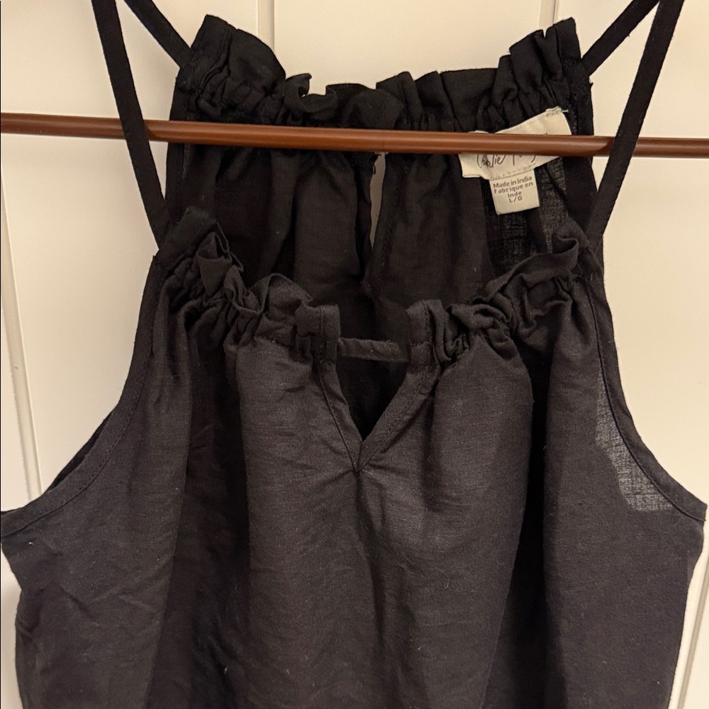 Charlie Paige Black Ruffled Tank Top